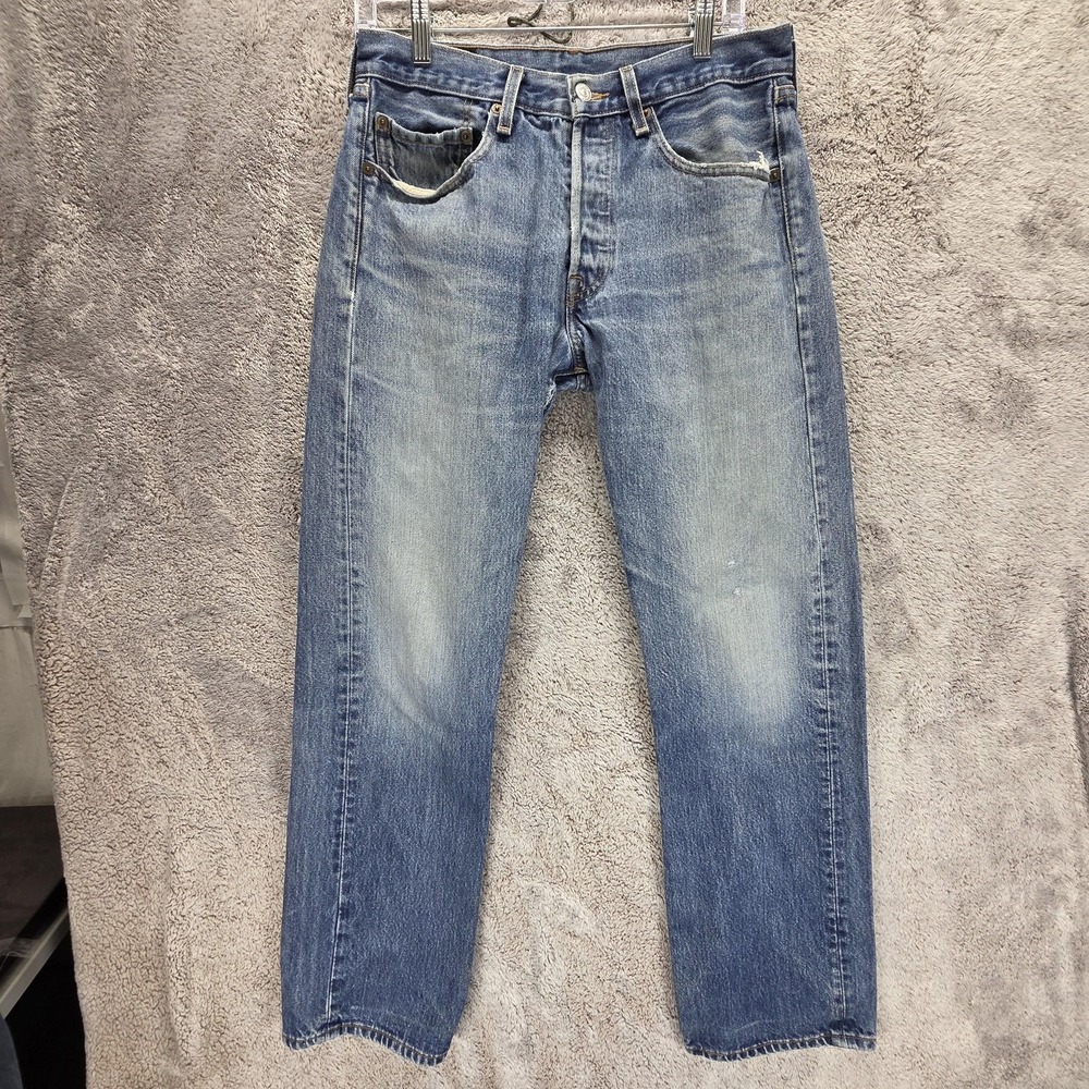Vintage Levis 501 Jeans Mens Regular Blue Straight Button Fly Fits 30x30